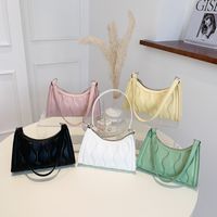 Summer Small New Fashion Embossing Solid Color Shoulder Underarm Messenger Bag main image 5