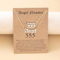 Combination Digital Belt Card Lucky Letter Number Alloy Clavicle Chain main image 2