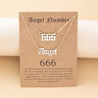 Combination Digital Belt Card Lucky Letter Number Alloy Clavicle Chain main image 3