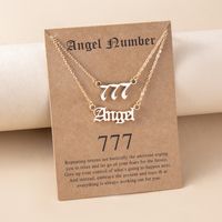 Combination Digital Belt Card Lucky Letter Number Alloy Clavicle Chain main image 4