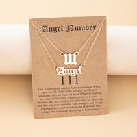 Combination Digital Belt Card Lucky Letter Number Alloy Clavicle Chain sku image 1