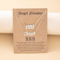 Combination Digital Belt Card Lucky Letter Number Alloy Clavicle Chain sku image 8