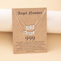 Combination Digital Belt Card Lucky Letter Number Alloy Clavicle Chain sku image 9