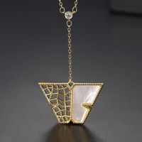 Korean Simple Temperament Hollow Personality Wild Copper Inlaid Zirconium Ladies Necklace Gift Necklace sku image 2