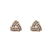 2022 New Fashion Geometric Triangle Women's Inlaid Rhinestone Stud Earrings main image 5