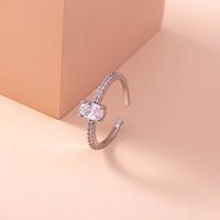 Simple Exquisite Opening Adjustable Micro-inlaid Oval Knot Zircon Ring Women's Accessories Ornament Female 1 main image 4