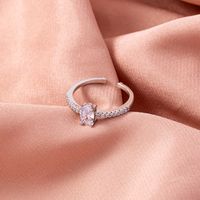 Simple Exquisite Opening Adjustable Micro-inlaid Oval Knot Zircon Ring Women's Accessories Ornament Female 1 main image 3