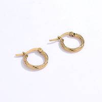 New Fashion Small Geometric Simple Plating 18k Gold Stainless Steel Earring main image 2
