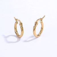 New Fashion Small Geometric Simple Plating 18k Gold Stainless Steel Earring main image 3