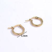 New Fashion Small Geometric Simple Plating 18k Gold Stainless Steel Earring main image 1