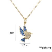 Mode Kupfer Reales Gold Micro Intarsien Zirkon Vogel Anhänger Halskette main image 5