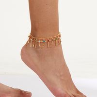 Fashion Number Copper Gold Plated Zircon Anklet 1 Piece main image 2