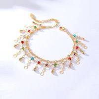 Fashion Number Copper Gold Plated Zircon Anklet 1 Piece main image 1