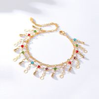 Fashion Number Copper Gold Plated Zircon Anklet 1 Piece main image 3