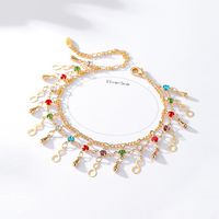 Fashion Number Copper Gold Plated Zircon Anklet 1 Piece main image 4