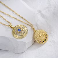 Fashion Copper 18k Gold Plating Zircon Oil Dripping Devil's Eye Pendant Necklace main image 1