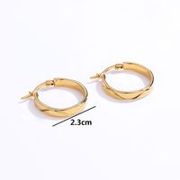 Fashion Retro Stainless Steel Plating 18k Gold Simple Earrings main image 4