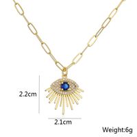 Mode Kupfer Gold-überzogene Micro Intarsien Zirkon Auge Anhänger Halskette Frauen main image 5
