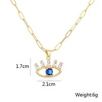 Mode Kupfer Gold-überzogene Micro Intarsien Zirkon Auge Anhänger Halskette Frauen main image 6