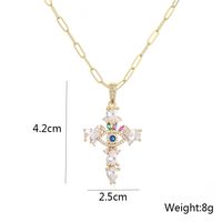 Fashion Copper Plating 18k Gold Zircon Cross Pendant Necklace Female main image 6