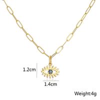 Fashion New Copper Plating 18k Gold Zircon Devil's Eye Pendant Necklace main image 5