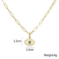 Mode Nouveau Placage De Cuivre 18k Or Zircon Pendentif Oeil De Diable Collier main image 5