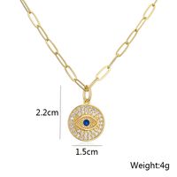 Fashion New Copper Plating 18k Gold Zircon Devil's Eye Pendant Necklace main image 6