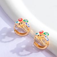 New Fashion Creative Simple Copper Plating 18k Gold Color Devil's Eye Dragonfly Earrings main image 4