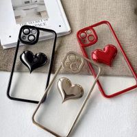 Three-dimensional Heart Transparent Electroplating All-inclusive Silicone Drop-resistant Iphone13 Phone Case main image 2