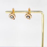 Fashion Simple Devil's Eye Plating 18k Gold Retro Inlaid Zircon Copper Earrings main image 2