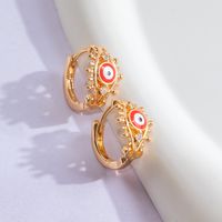 New Fashion Creative Ornament Copper Plating 18k Gold Retro Hollow Inlaid Zircon Earring main image 3