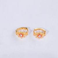 New Fashion Creative Ornament Copper Plating 18k Gold Retro Hollow Inlaid Zircon Earring main image 4