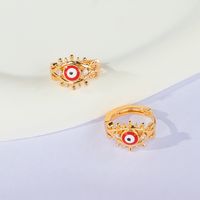 New Fashion Creative Ornament Copper Plating 18k Gold Retro Hollow Inlaid Zircon Earring sku image 1