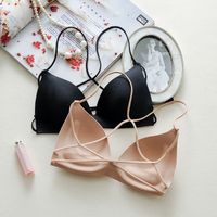 New Style Simple Solid Color Cross Sling Underwear Bra main image 1