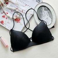 New Style Simple Solid Color Cross Sling Underwear Bra main image 3
