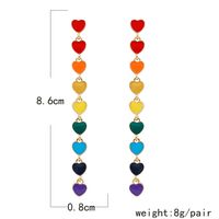 New Drop Oil Long Heart Contrast Color Tassel Earrings main image 2