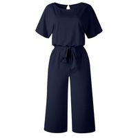 Fashion Casual Dolman Sleeve Lace-up Women's Solid Color Jumpsuit main image 4