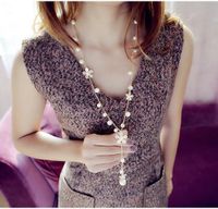 Fashion Flower Alloy Inlay Artificial Pearl Necklace 1 Piece main image 3