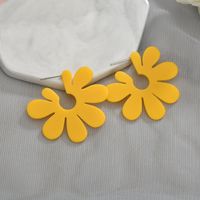 Exaggerated Solid Color Large Flower Earrings Multi Colors main image 4