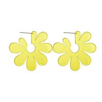 Exaggerated Solid Color Large Flower Earrings Multi Colors main image 3