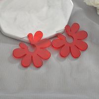 Exaggerated Solid Color Large Flower Earrings Multi Colors sku image 2