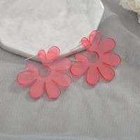 Exaggerated Solid Color Large Flower Earrings Multi Colors sku image 5