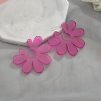 Exaggerated Solid Color Large Flower Earrings Multi Colors sku image 1