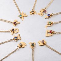Gold Twelve Constellations Stainless Steel Necklace Lucky Birthstones Necklace main image 5