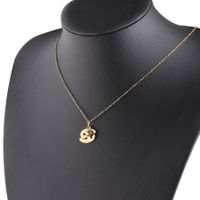 Gold Twelve Constellations Stainless Steel Necklace Lucky Birthstones Necklace sku image 4