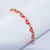 New Simple Fashion Creative Heart-shaped Devil Eye Plated 18k Gold Copper Bracelet main image 1