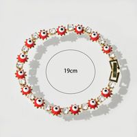 Fashion Simple Creative Round Devil's Eye Plated 18k Gold Copper Bracelet main image 3