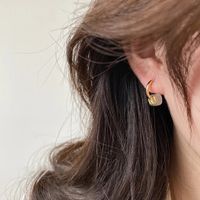Mode Opal Zirkon Geometrische Kupfer Ohrringe Frauen Einfache Großhandel main image 3