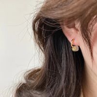 Pendientes De Cobre Geométricos De Circonita De Ópalo De Moda Para Mujeres Simples Al Por Mayor main image 3