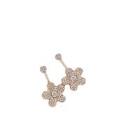 Exquisite Zircon Flower Pearl Stud Earrings main image 2